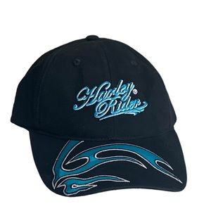 NWT Harley Davidson Harley Rider Blue Flames Hat